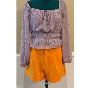 A New Day 4' Inseam Womens 12 Orange Midi Shorts NWT Stretch Summer Dress Shorts